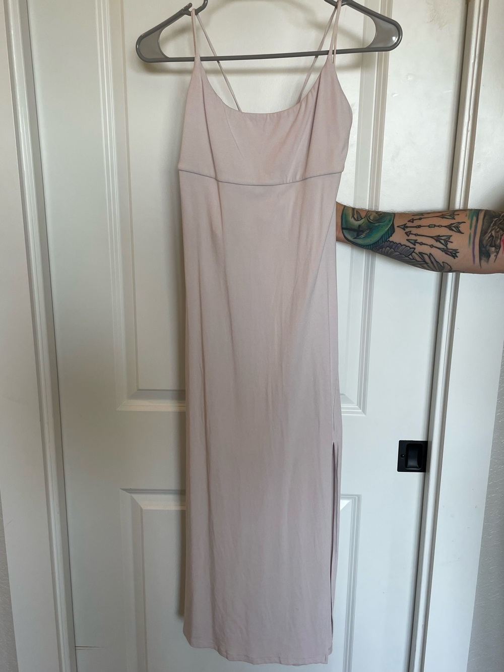 Aritzia Dreamweaver Midi Dress in Light Blush